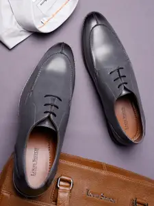 LOUIS STITCH Men Ash Grey Formal Lace Up Derby Shoes