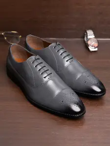 LOUIS STITCH 
Men Ash Grey Formal Lace Up Derby Shoes