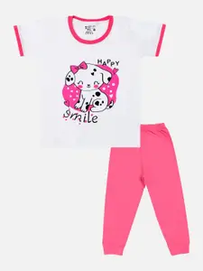 Bodycare Kids Girls Printed T-shirt with Pyjamas