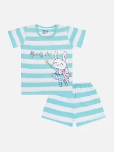 Bodycare Kids Girls Striped T-shirt with Shorts