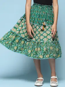 Biba Girls Printed Tiered Midi Skirt