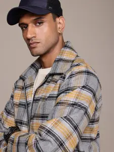 The Roadster Life Co. Checked Mock Collar Tailored Jacket