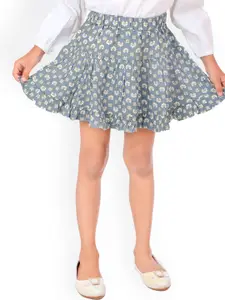 Miyo Girls Floral Printed Flared Mini Skirt