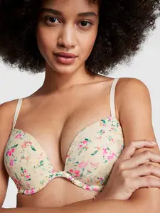 Victoria's Secret Floral Bra Half Coverage Underwired Heavily Padded