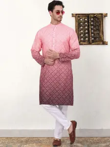 Jompers Printed Regular Ombre Kurta with Pyjama