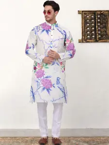 Jompers Animal Printed Regular Pure Cotton Straight Kurta With Pyjama