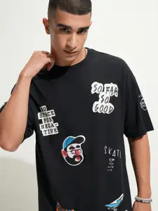 HIGHLANDER Typography Printed Drop Shoulder Oversized T-shirt