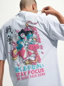 HIGHLANDER Men Round Neck Graphic Printed Oversized T-shirt
