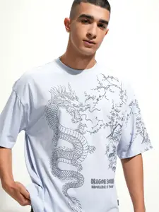 HIGHLANDER Graphic Printed Drop Shoulders Oversized T-shirt