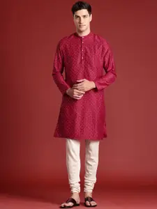 Anouk Men Printed Regular Kurta with Churidar