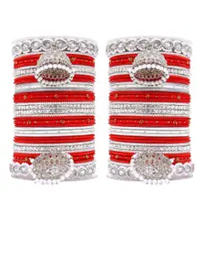 leshya Set of 72 Brass-Plated Stone Studded & Beaded Bangles