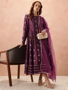 all about you Thread Work & Sequinned Yoke Design Empire Ethnic Dress