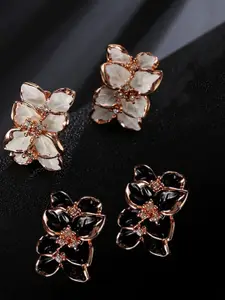 YouBella Set of 2 Gold-Plated Floral Studs Earrings