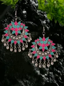 YouBella Silver-Plated Contemporary Chandbalis