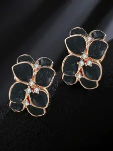 YouBella Gold-Plated Stone-Studded Contemporary Studs Earrings