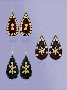 YouBella Set of 3 Afghani Tibetan Drop Earrings