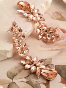 YouBella Gold-Plated Floral Drop Earrings