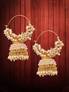 YouBella Gold-Plated Beaded Jhumkas
