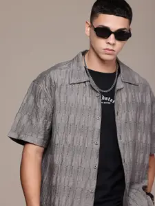 The Roadster Lifestyle Co. Textured Oversized Casual Shirt