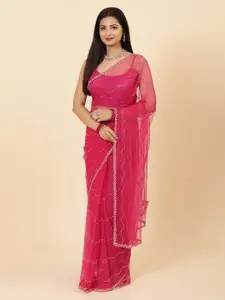 Vervee Couture Floral Embroidered Net Saree