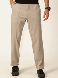 Thomas Scott Men Smart Regular Fit Easy Wash Linen Chinos Trousers