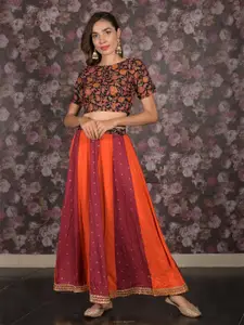 ODETTE Printed Cotton Ready to Wear Lehenga & Blouse With Dupatta