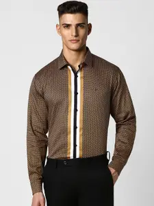 V Dot Slim Fit Opaque Printed Cotton Party Shirt