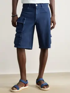 FREAKINS Men High-Rise Denim Shorts