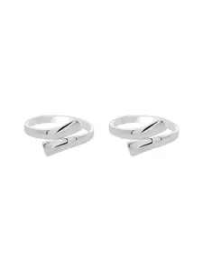 Nistra Serenity Sterling Silver Rhodium-Plated Toe Rings