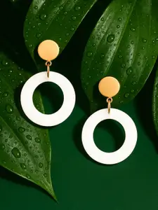 Rubans Voguish Gold-Plated Circular Drop Earrings