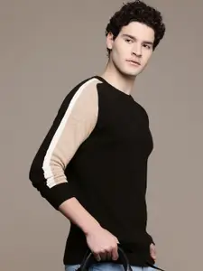 French Connection Geometric Self Designed Round Neck Pullover