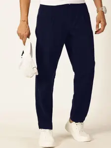 Thomas Scott Men Smart Straight Fit Mid-Rise Easy Wash Pure Cotton Chino Trousers