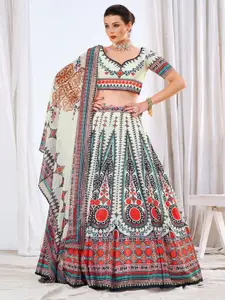 Meena Bazaar Printed Ready to Wear Lehenga & Blouse With Dupatta