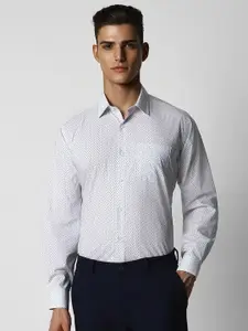Van Heusen Spread Collar Micro Ditsy Printed Cotton Formal Shirt