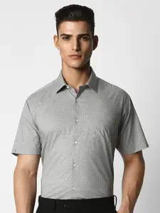 Van Heusen Spread Collar Micro Ditsy Printed Cotton Formal Shirt