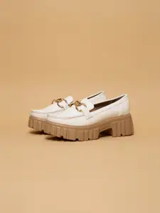 ERIDANI Vanilla Embellished Chunky Loafers