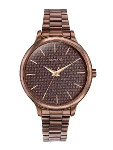 Sonata Women Embellished Dial & Stainless Steel Straps Analogue Watch 87050QM02