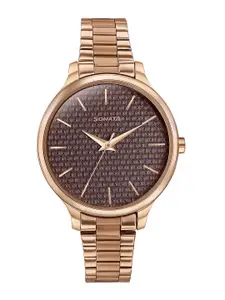 Sonata Women Textured Dial & Stainless Steel Straps Analogue Watch 87050WM12