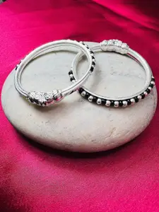 Arte Jewels Set Of 2 925 Sterling Silver Baby Bangles