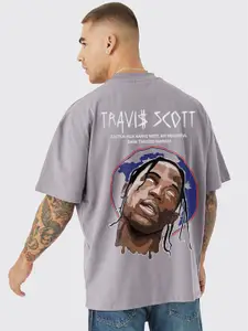 PRONK Men Graphic Printed Oversized T-shirt