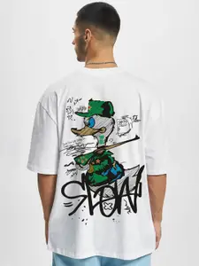 PRONK Men Graphic Printed Oversized Cotton T-shirt