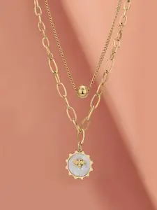 Carlton London Gold-Plated Stainless Steel Layered Necklace