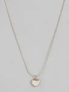 Carlton London Rose Gold-Plated Heart Shaped Pendant with Chain