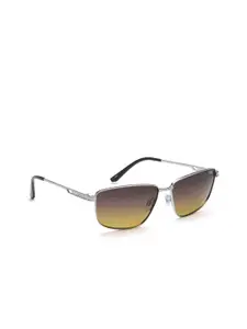 IDEE Men Rectangle Sunglasses with Polarised and UV Protected Lens IDS3098C4PSG