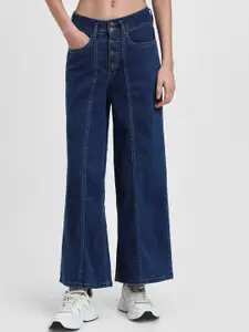 FOREVER 21 Women Mid-Rise Clean Look Cotton Flared Jeans