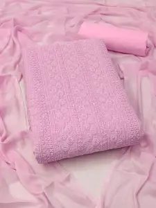 Peachmode Floral Embroidered Sequinned Pure Cotton Unstitched Dress Material