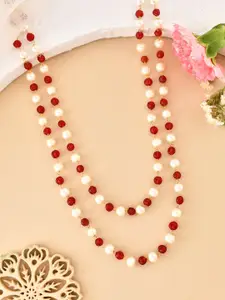 Silvermerc Designs Women Copper Silver-Plated Layered Necklace