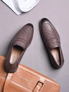 LOUIS STITCH Men Rosewood Formal Slip-On Mocassin Shoes