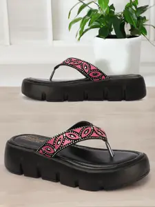 madam glorious Embellished Flatform Heel Sandals