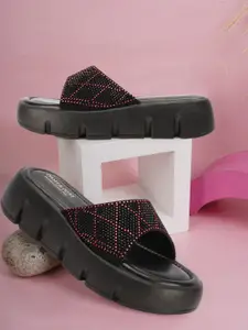 madam glorious Embellished Flatform Heel Sandals